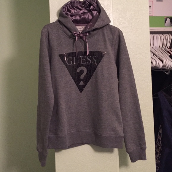 Gray hoodie.