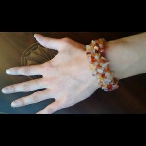 Multi gem stone chip bracelet