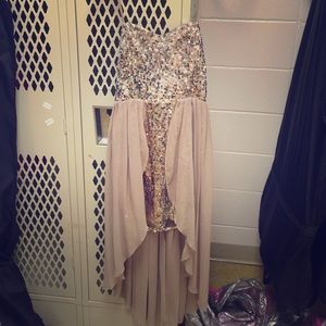 High low sequin dress