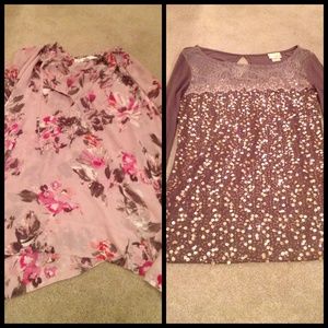 Lauren Conrad shirt + buckle shirt bundle
