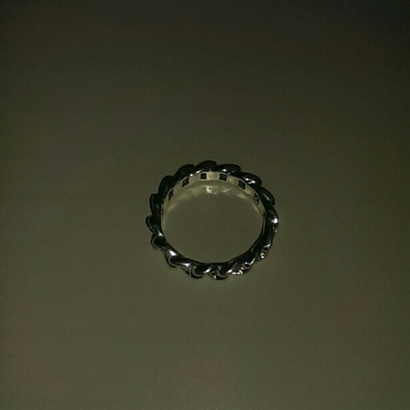 Real silver linked ring