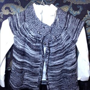 Brown and white sweater