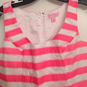 Lilly pulitzer neon pink striped dress