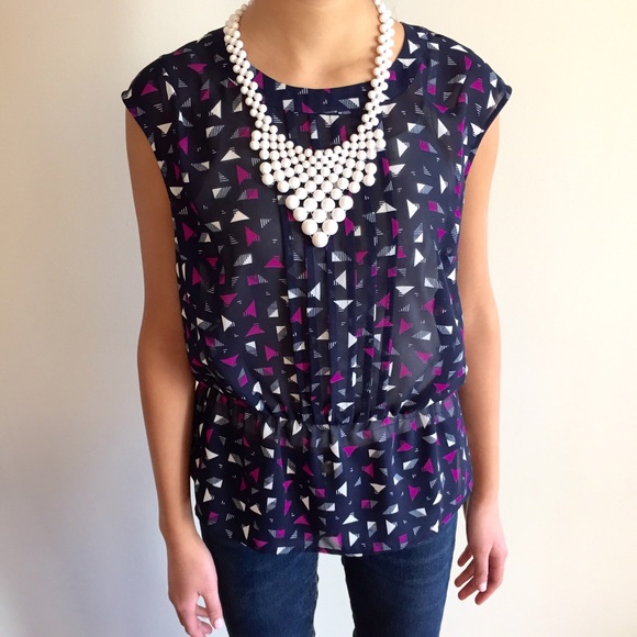 Halogen Tops - [halogen] printed geometric top