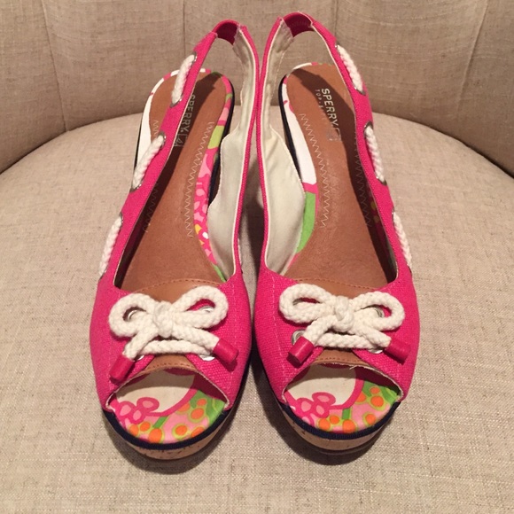 Hot Pink Sperry Top-Sider Wedges