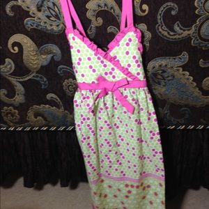 Pink and green polka dot dress from Hawaii