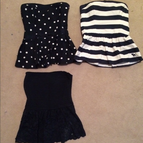 A&F peplum strapless tops