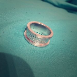 AUTHENTIC COACH RING! Rhodium Plated to White Gold
