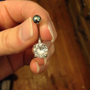 Never worn silver belly ring