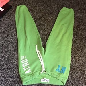 Lime green Aeropostale sweatpants