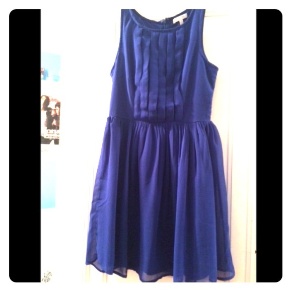 Royal Blue Pleated Dress