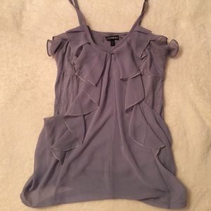 Light gray/lavender ruffle tank
