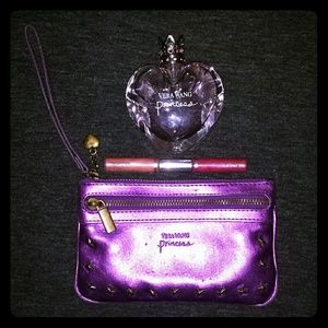 Vera Wang metallic purple wristlet