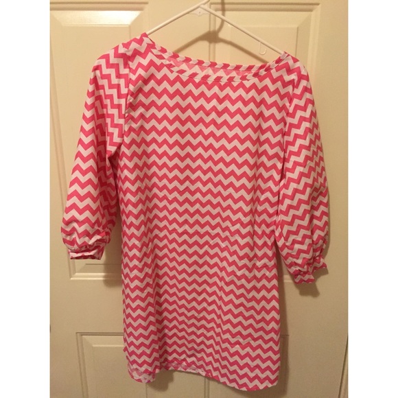 Chevron Dress with Bow - Picture 1 of 2