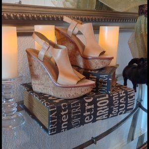 Elizabeth and James Nude Platform Sandals