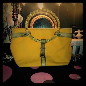 Ralph Lauren purse w/ real bamboo handles