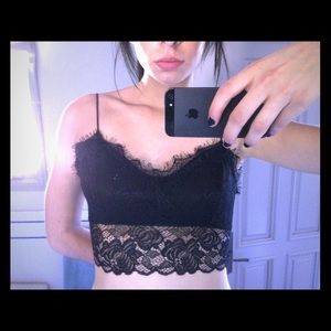 Black lace violet bando