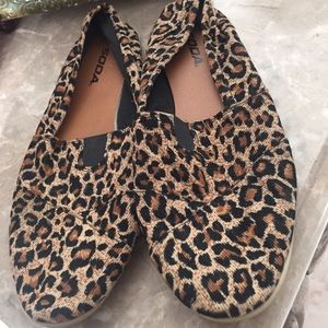 Cheetah slip on shoes