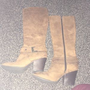 Brown heel boots
