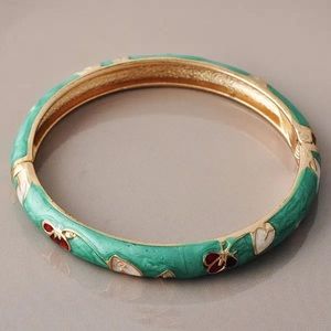 Flower hinge bangle bracelet