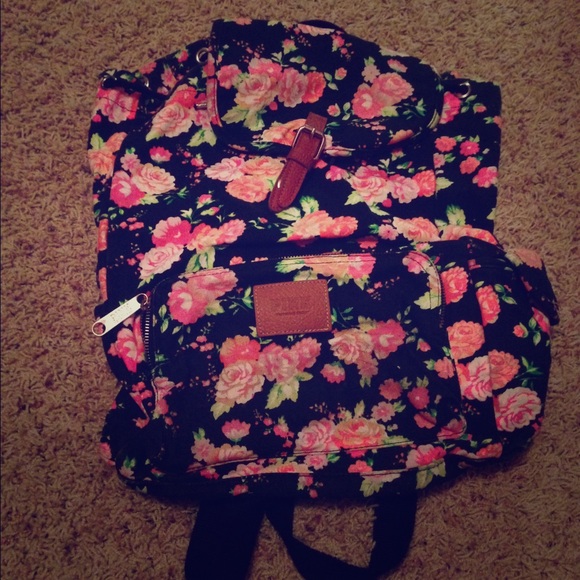Victoria's Secret pink backpack floral