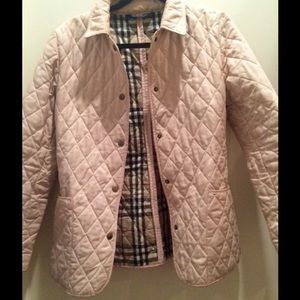 Burberry Quilted Jacket in Light Pink