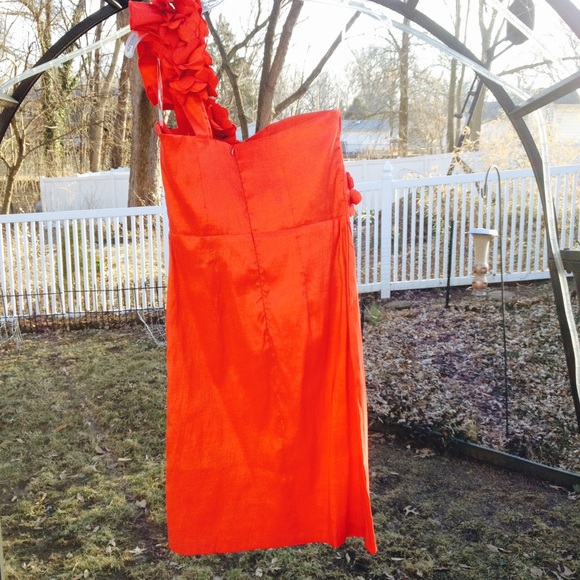 👗Red Swag Shoulder Cocktail Dress - Picture 6 of 8