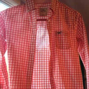 Hollister checkered button up shirt.