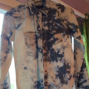 Bleached denim button up shirt.
