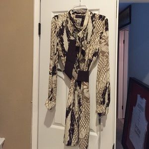 Hale Bob silk shirt dress snakeskin size L BNWT