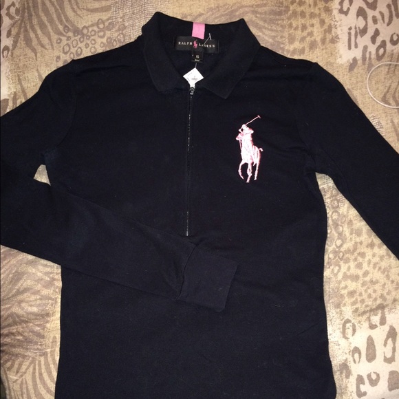 Ralph Lauren Big Polo Half-Zipper Collared Shirt.