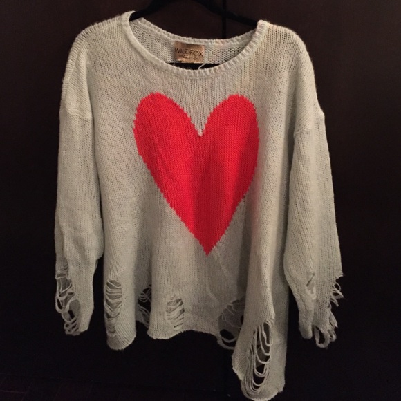 Wildfox Distressed Heart sweater