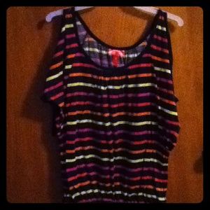 Striped Cold Shoulder Top