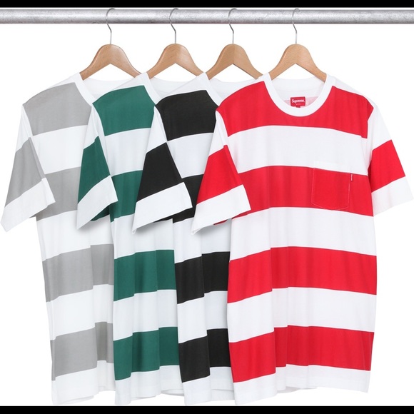 Striped Supreme tee