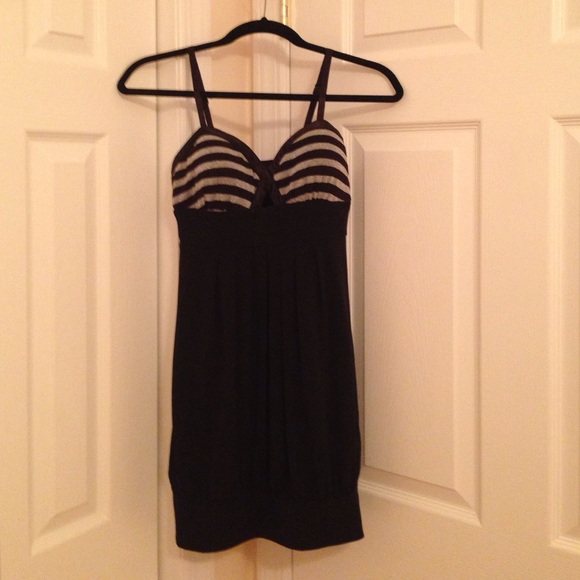 Guess black dress with banded hem