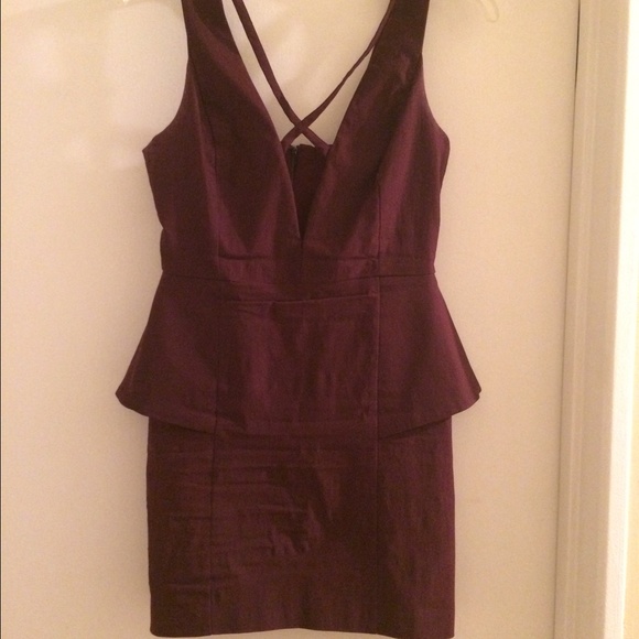 Wine peplum dress