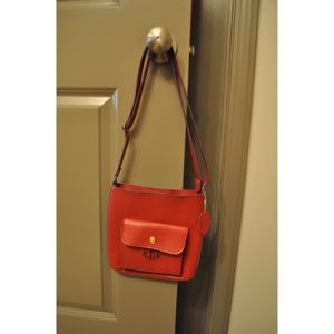 Monogrammed Garnet Clutch