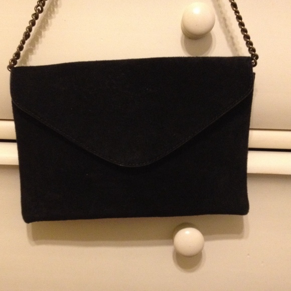 J. Crew Black Suede Clutch