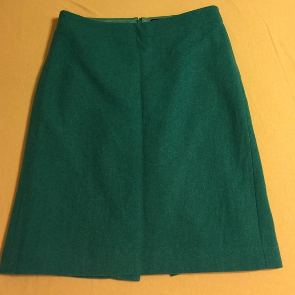 J. Crew green wool pencil skirt