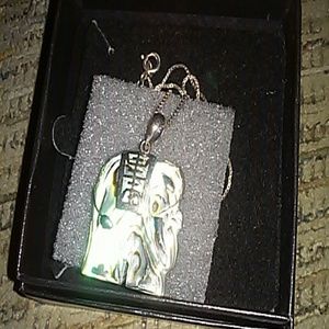 Teal Elephant Necklace