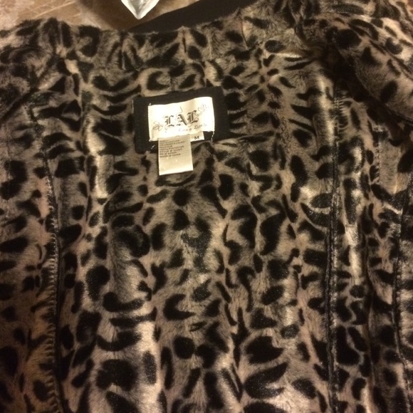 Ladies suede and faux fur vest black