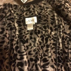 Ladies suede and faux fur vest black