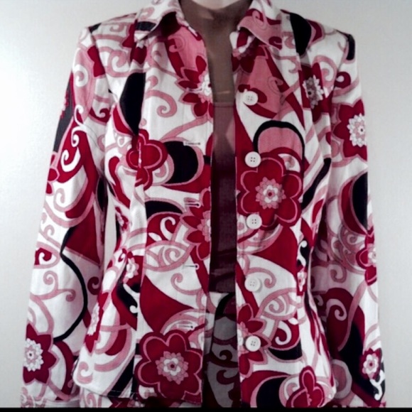 Peck & Peck 2 Piece Set Suit Pink Flower Print NWT - Picture 1 of 3
