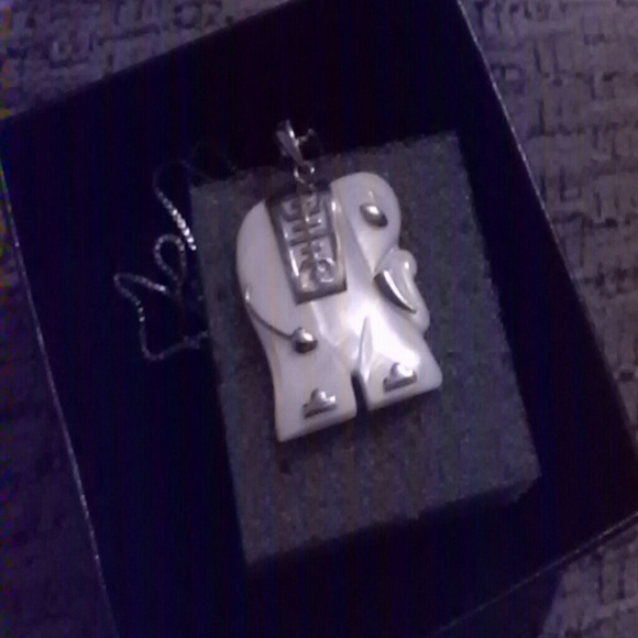 Cute White Elephant Necklace