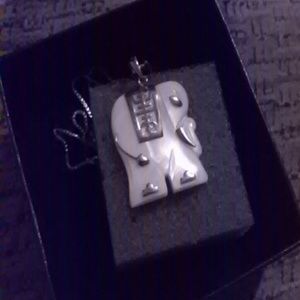 Cute White Elephant Necklace