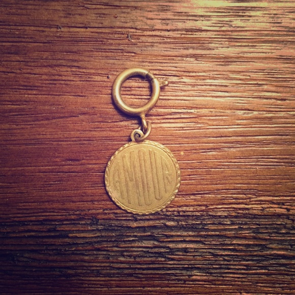 Gold "Amour" Fob Pendant