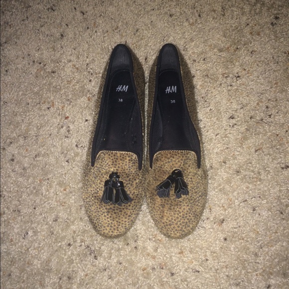 Leopard tassel loafers