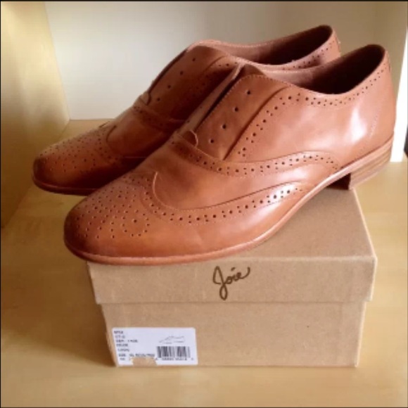 Joie Shoes - Joie Otis cognac leather slip on oxfords.