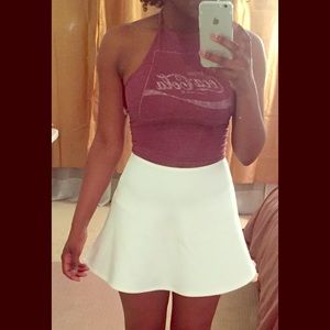 Reserved-White Scuba Skirt