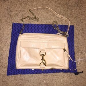 Authentic Rebbeca minkoff nude w gold chain
